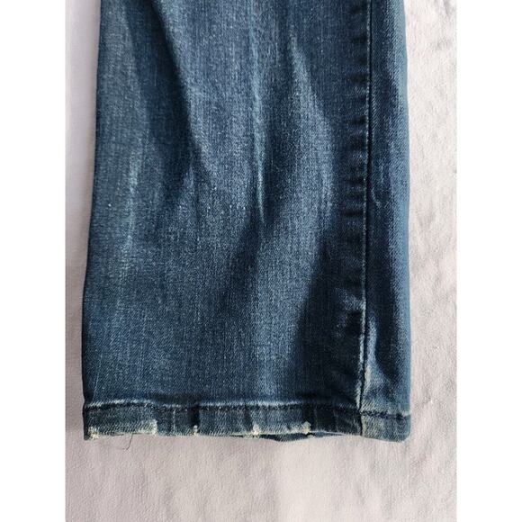 Calvin Klein Pencil Skinny Jeans Blue Denim Size 12 31" Distressed Y2K Med Wash - Picture 11 of 12